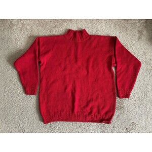 VTG 90s Y2K‎ GAP Knit Sweater Womens Large Bright Red Pullover Preppy Casual